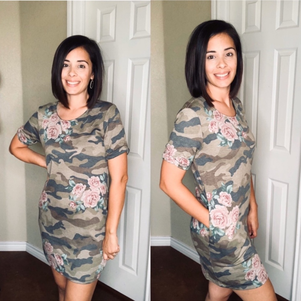 NEW!! Boutique Camo/Floral T-shirt Dress